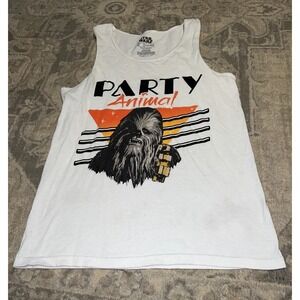 Star Wars Party Animal  White Tank Top Star Wars Size Small MENS